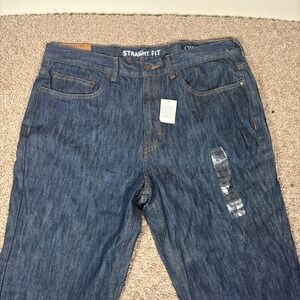 Chaps Mens Straight Fit Dark Wash Denim Jeans Size 36x30 NWT